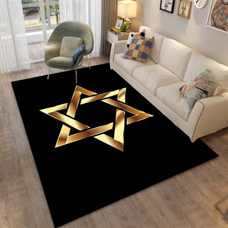 Sechszackiger Stern Davidstern Muster Teppich für Schlafzimmer Spielmatten Teppich Schlafzimmer Heimdekor Wohnzimmer Teppich Matte Weihnachtsgeschenk Teppich