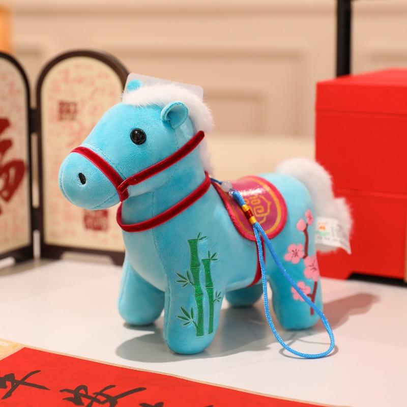 Horse mascot doll Folk style pony pendant Plush toy Zodiac horse doll Ragdoll