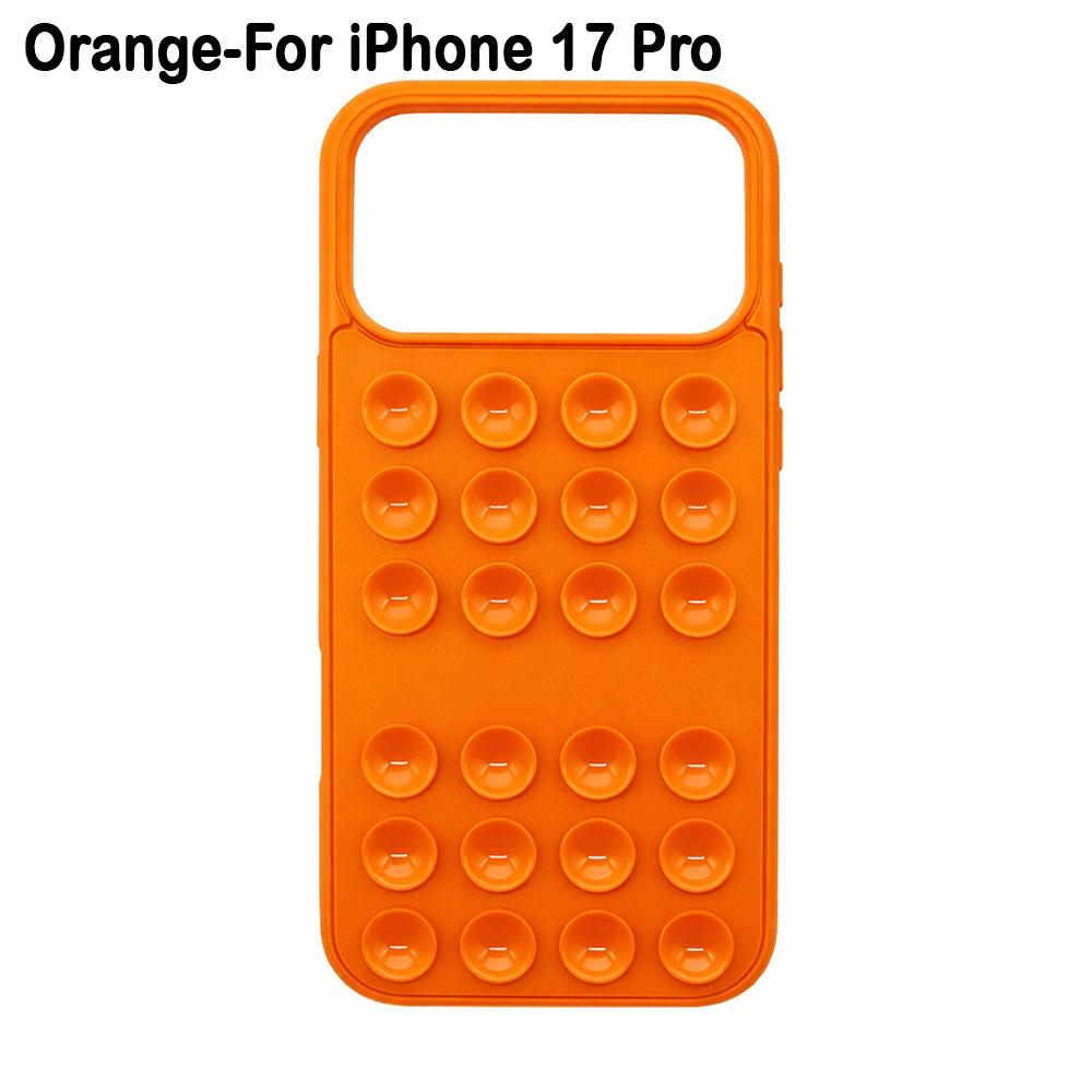 Silicone Phone Case Suction Cup Bracket Phone Protective Shell for iPhone 17/Air/17 Pro Max