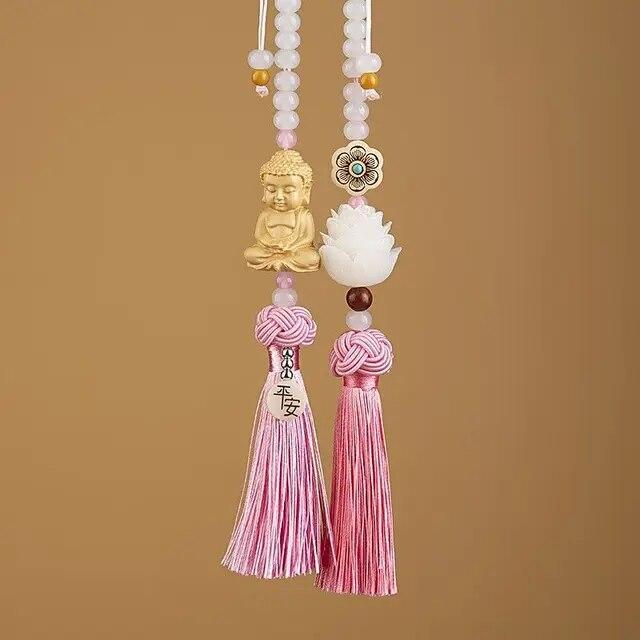Buddha Bodhi Car Pendant High-end Safety Car Accessories Car Lotus Mirror Pendant Chinese Wind Supplies