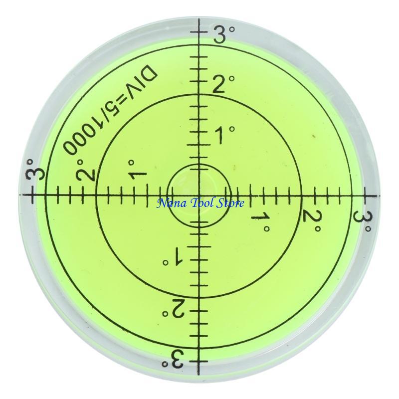 

31GJ 60mmx12mm PMMA Bubble Degree Mark Surface Level Round For Measuring Tool зелений