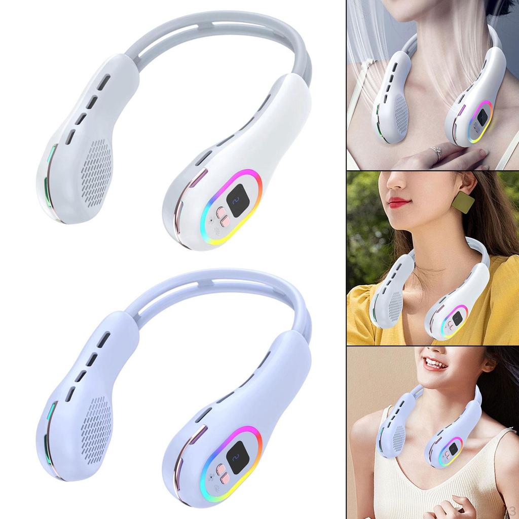 Neck Fan Handsfree,Low Noise LED Display Personal Cooling for Men Women Outdoor Indoor