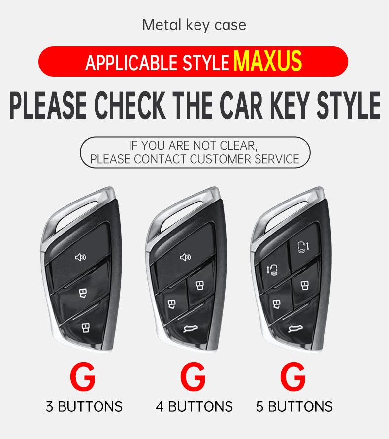 Cubierta Protectora para Mando a Distancia de Coche de Aleación de Zinc y Cuero, Funda Llavero para Maxus G90 Mpv Mifa 9 Accesorios