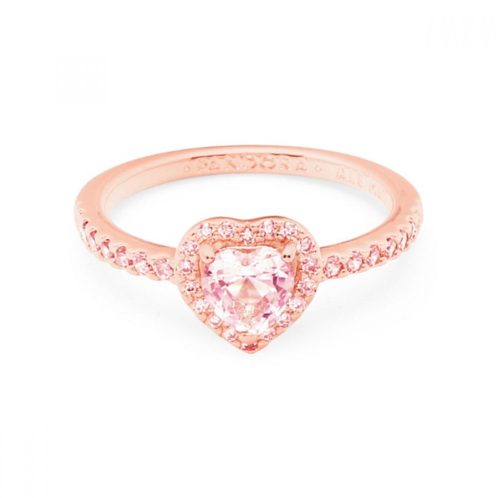 

Pandora 188421c04 Тимчасове Блискуче Рожеве Підняте Серце Кільце Рожевого Золота 188421C04-56