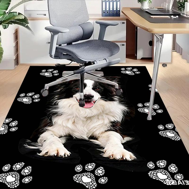 1PC Dog paw prints Non-Slip Floor Carpet Compatible for Office&Living Room&Dining room - Flat-Weave Machine- Soft & Pattern-E293