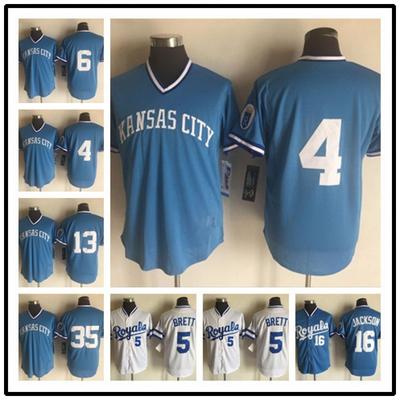 Vintage Kansas City Royals Baseball Jersey Unisex Embroidered Sport Top Cotton Blend Fall Wear