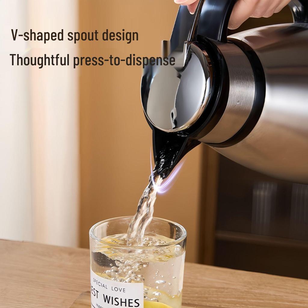 Stainless Steel Double-Layer Vacuum Insulated Thermos Kettle - Large Capacity Hot Water Bottle for Home Use