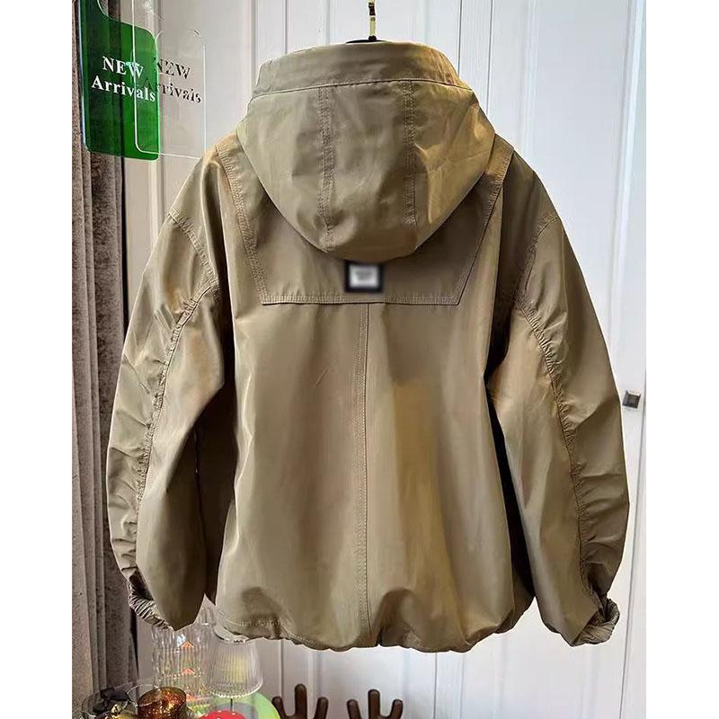 Trench Coat Women Spring Autumn Loose Long Sleeve Casual All-Match Hooded Windbreaker Outerwear Ladies Overcoat