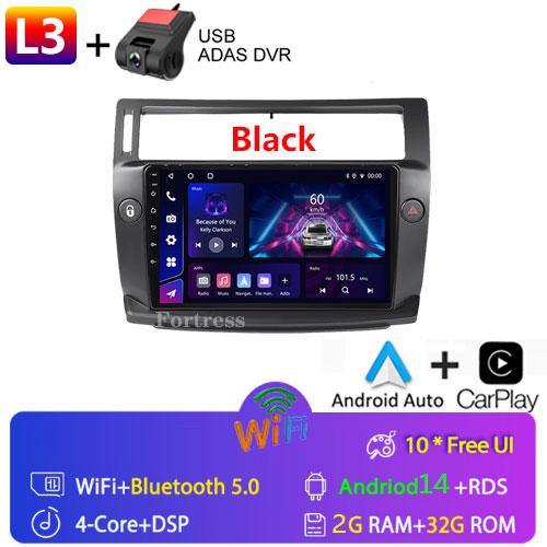 Android 14 Car Radio for Citroen C4 C-Triomphe C-Quatre 2004-2009 Multimedia Video Player Navigation GPS Carplay 4G QLED Screen