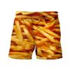 Men's Essential Casual Shorts Outdoor Wear Creative Food Colorful 3D Printed Shorts Loose Casual Plus Breathable Cool Summer Versatile Shorts