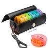 PU Leather 7-Day Pill Organizer Drug Container Week Mark 14-Grid Vitamin Storage Portable AM/PM Compartments Daily Pill Box