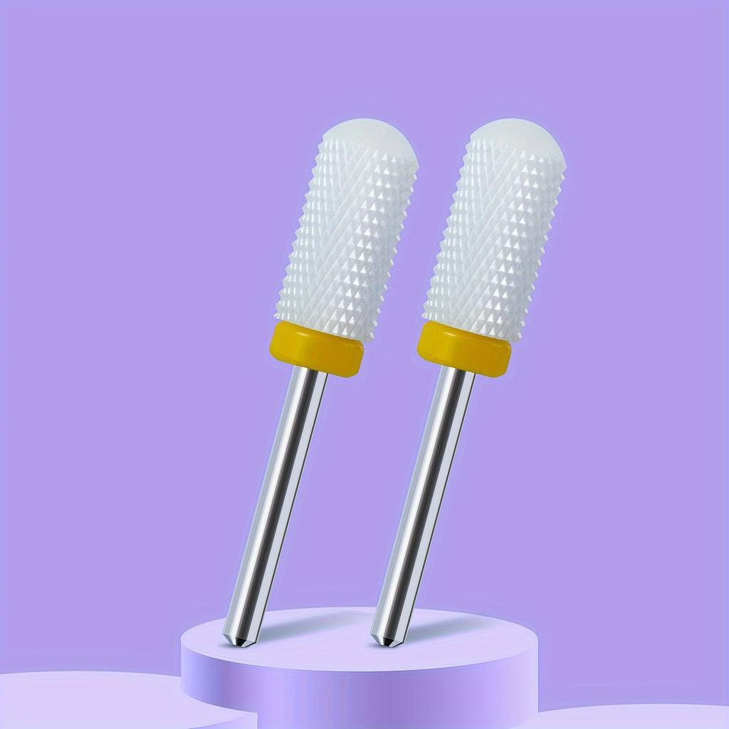 2PCS Tungsten Carbide Nail Drill Bits Gel Polish Remover 3/32 Inch Nail Art Files Cuticle Milling Cutter For Manicure Pedicure