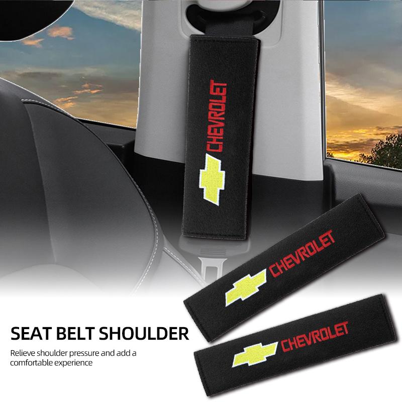 2Pcs Car Seat Belt Shoulder Pad Protective Cover Car Styling Accessories for Chevrolet Captiva Colorado Cruze Spark Malibu