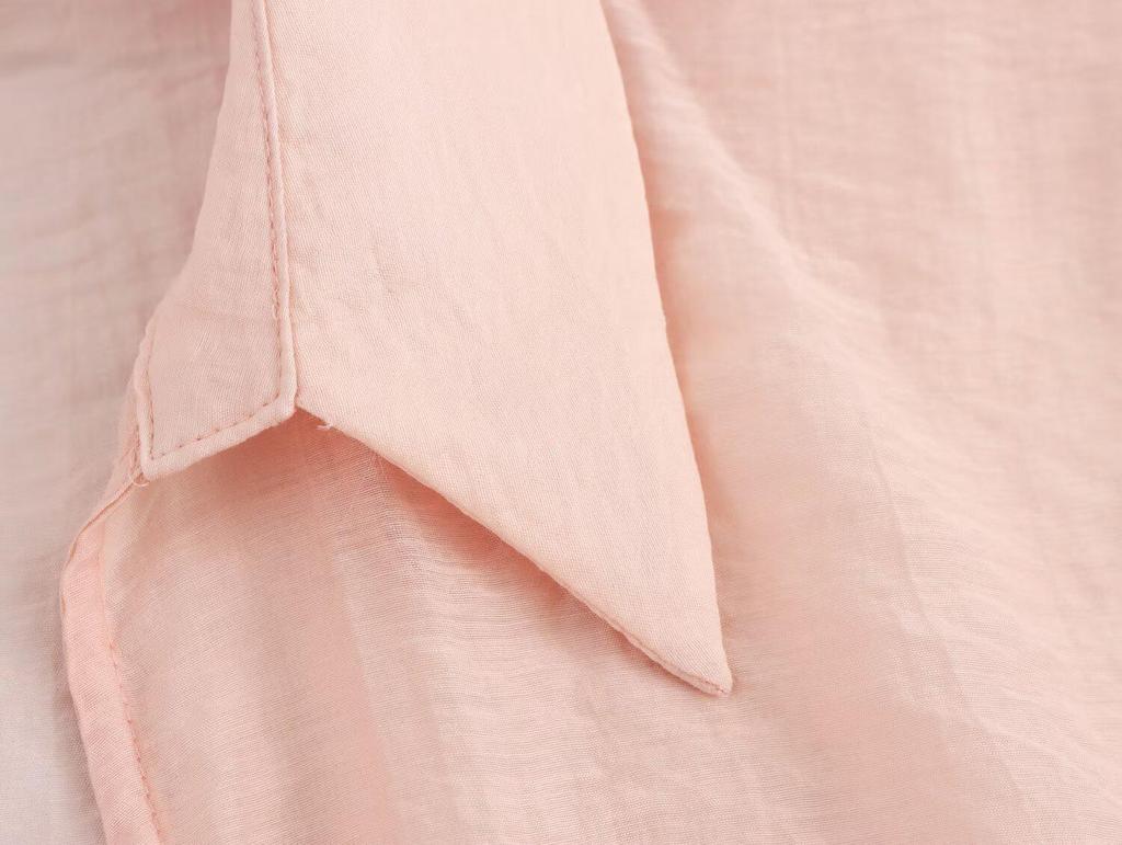 2025 Spring Women's European & American Double-Breasted Long Sleeve Lapel Shirt