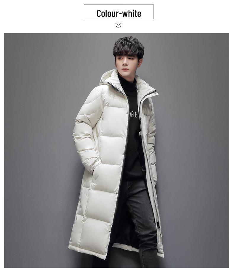 Men's Winter Hooded Down Jacket - Thick, Warm, Fashionable, Long Style for Couples