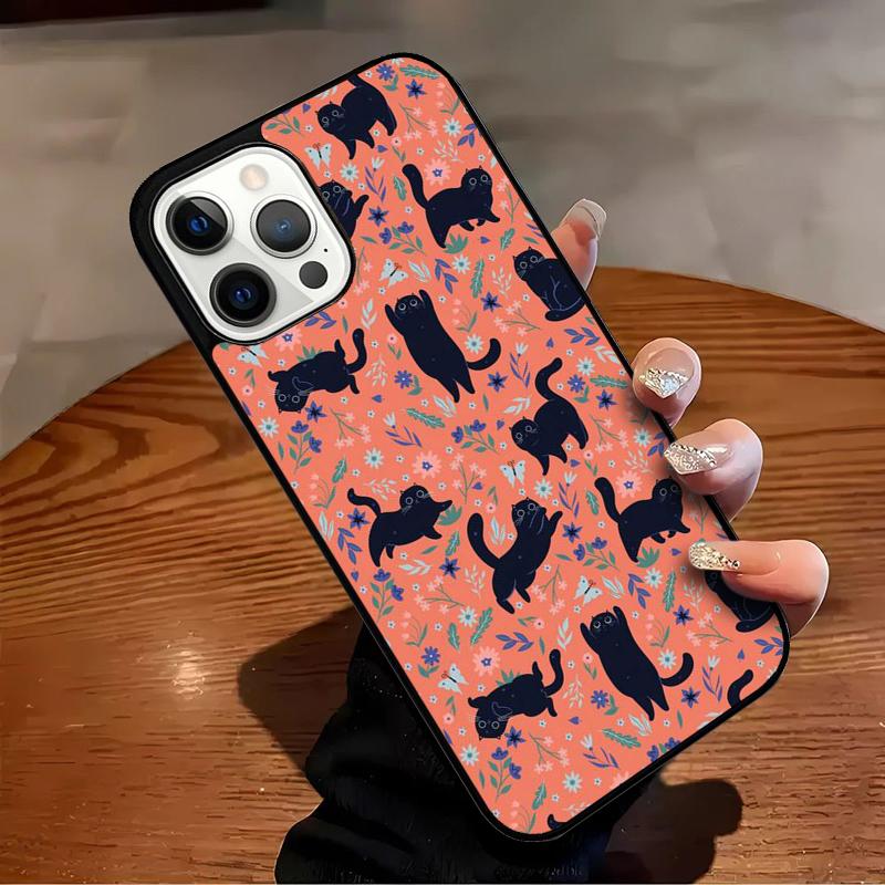

Lovely Flower Cat Animal Pattern Phone Case For iPhone 17 Air 16 15 14 13 12 11 Pro Max Max Plus Bumper Case Cover iPhone 17Air
