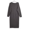 THIRD MAGAZINE A0833UA 110 Grey Cotton Crew Neck Long Sleeve One Piece Dress 2 grayUsed