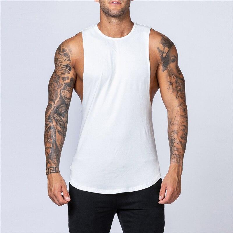 Do The Work  Pure Cotton O-neck Solid Color Men's Summer New Brand Gym Sports Bodybuilding Fitness Workout Breathable Vest