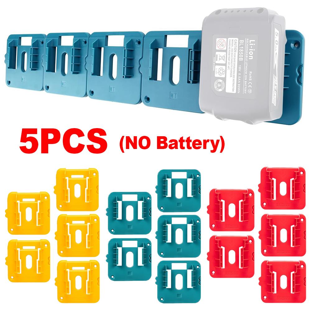 1-1PCS Battery Holder Battery Storage Rack for Dewalt/Makita/Milwaukee 18V Li-ion Battery Wall Mount Tool Bracket Fixing