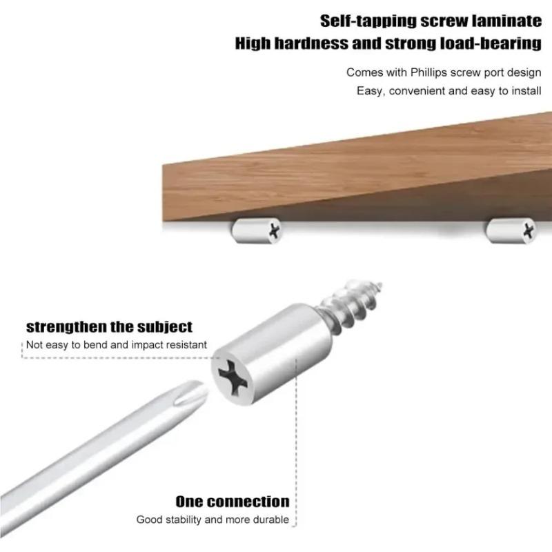120pcs Self-Tapping Screws Cabinet Laminate Shelf Support Pegs with Non-Slip Sleeve Shelves Kitchen Glass Furniture Closet Shelf Pins