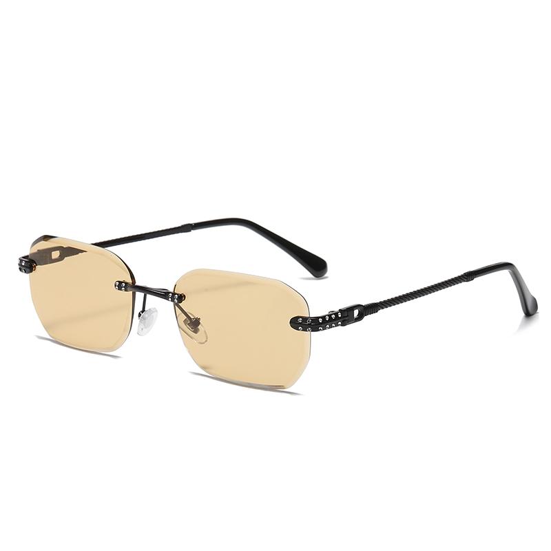 

Rimless Square Sunglasses Women Fashion Metal Frame UV400 Gradient Lens Sun Glasses Female Shades show as picture
