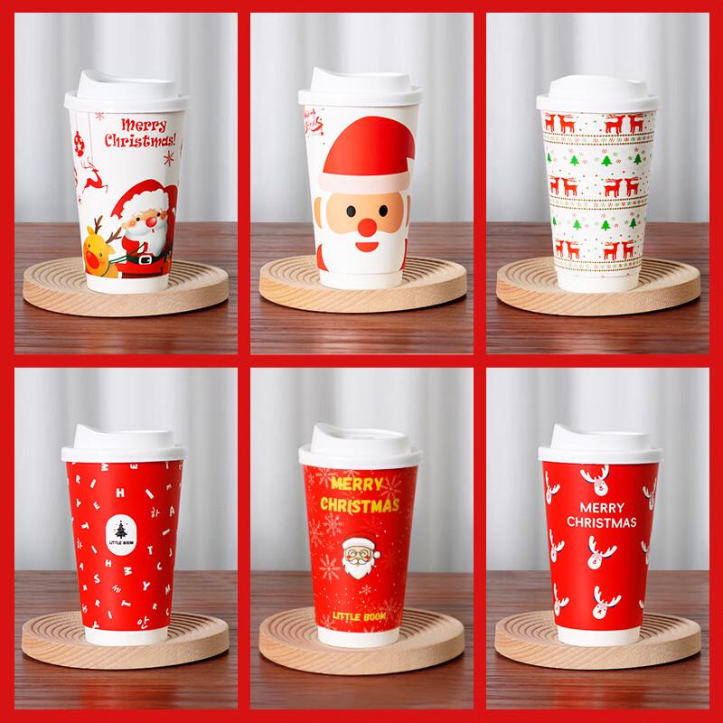 HUIHUADU Thickened Disposable Double-Layer Kraft Paper Hot Drink Cups