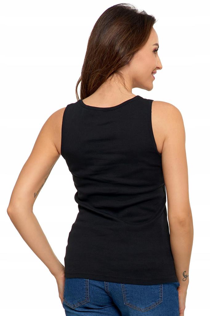 Women's Cotton Tank-Top T-shirt with Straps Classic MORAJ S black