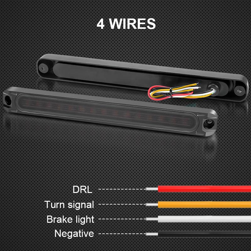 30Led Brake Tail Light Turn Signal Light DRL Red Yellow Flowing Stop Flash Lamp For Car Motorcycle Truck Trailer ATV SUV 12V 24V