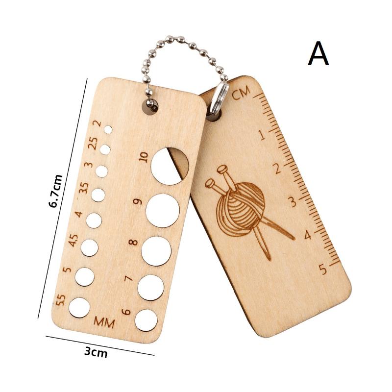 Precision Wooden Knitting and Crochet Marker with Easy-to-Read Density Calculator
