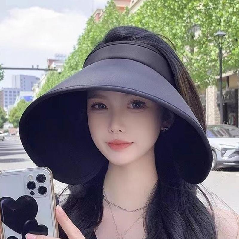 Foldable Lightweight Sun Visors Hat for Women with Adjustable Fit for Hiking and Gardening Ponytail Beach Hat