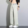 Men's Summer Thin Wide Leg Straight Pants Student American High Street Loose Tencel Retro Jeans