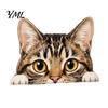 Cute Cat Theme Room Decor Shelf Sitter Ornament, Wooden Peeking Kitten Figurine, Desk 2D Flat Decorative Statue for Desktops And Bookshelves