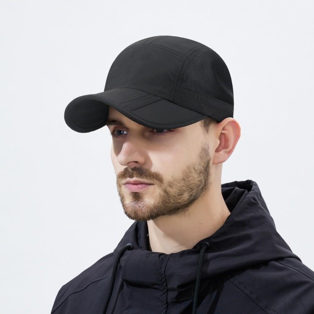 Quick Dry Outdoor Sun Hat Solid Color Sports Caps Breathable Baseball Cap Men
