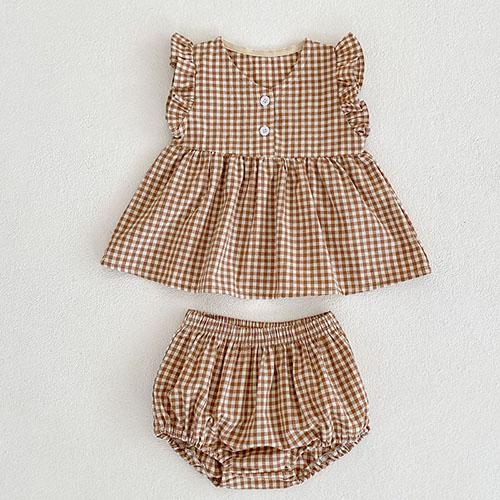 2025 New Summer 0-3Yrs Children Clothes Suit Sleeveless Solid Color Denim Vest+Shorts Newborn Baby Girls Clothing Set