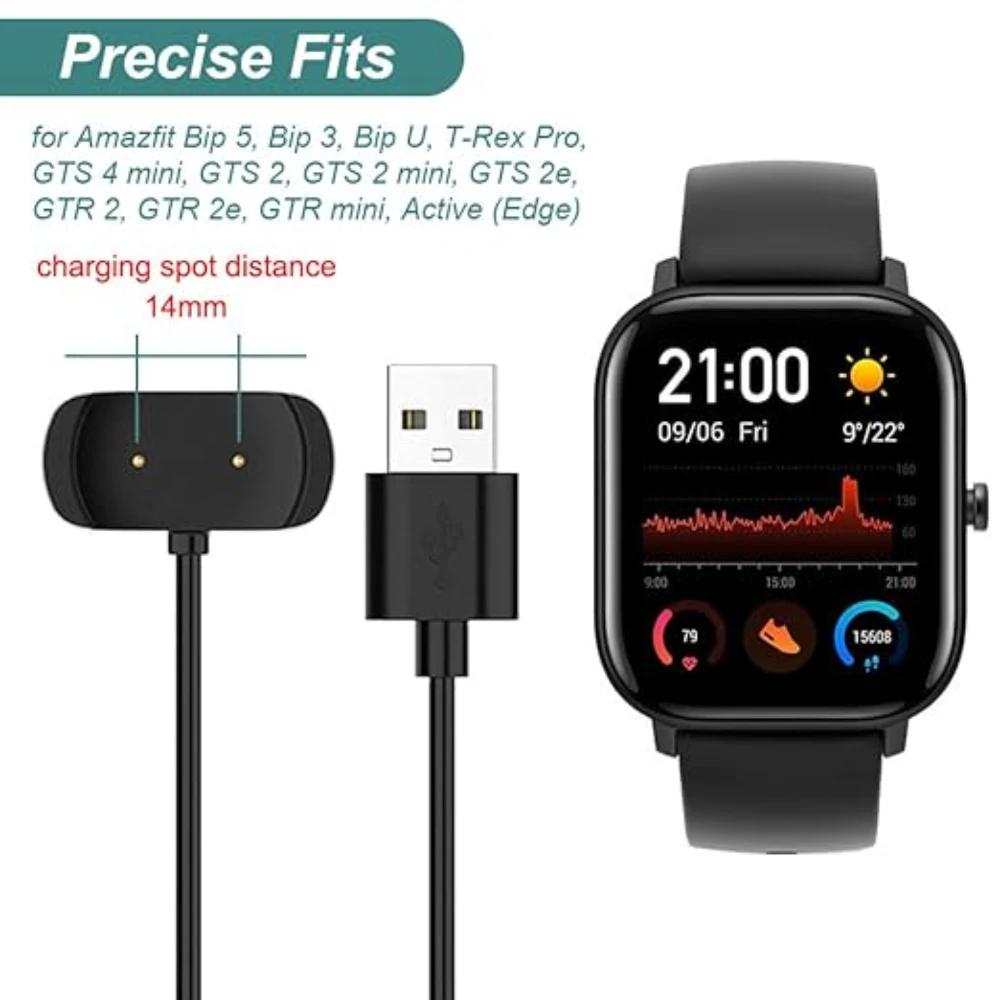 For Amazfit GTS 2/GTS 2 Mini/GTR 2e/Bip 5/Bip 3/Bip U Fast Charger USB Charger Smart Watch Charging Cable Replacement Chargers