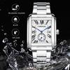 Quadratisch Wasserdicht Römisch Analog mit Edelstahl Beliebtes Quadratisches Uhr für Herren Ein Tolles Geschenk für oder Herren-Uhrarmband. Antik, Einfach, Stilvoll, -