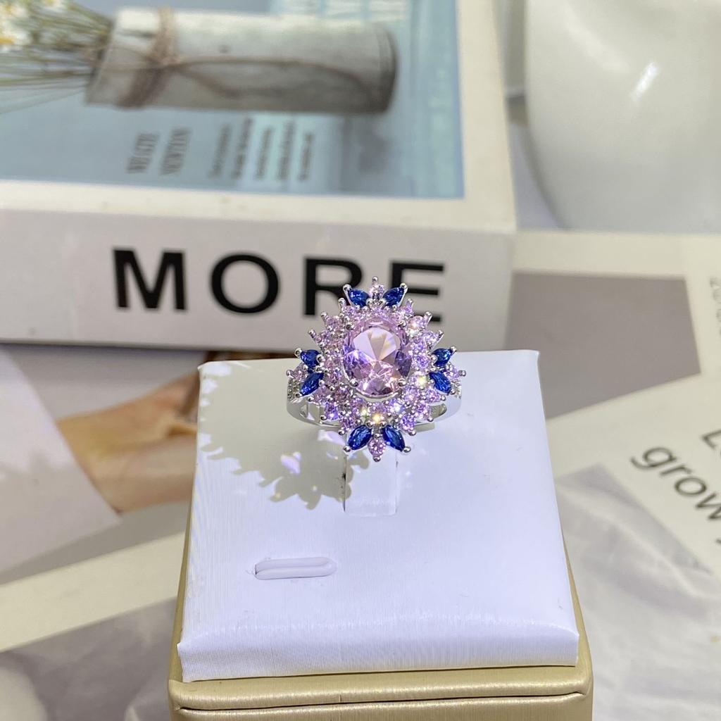 Bunter floraler Zirkonring AAA Zirkon Diamantring Ring Ring Ring