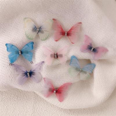 Ätherische Vintage Schmetterlings-Haarnadel - Elegantes transparentes Tüll-Haaraccessoire