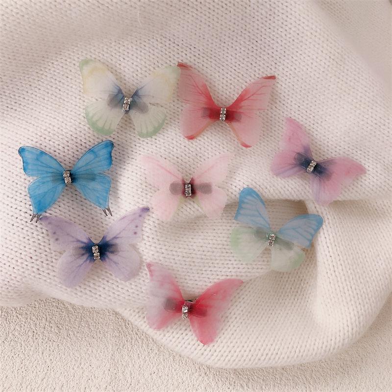 Ethereal Vintage Butterfly Hairpin - Elegant Sheer Tulle Hair Accessory