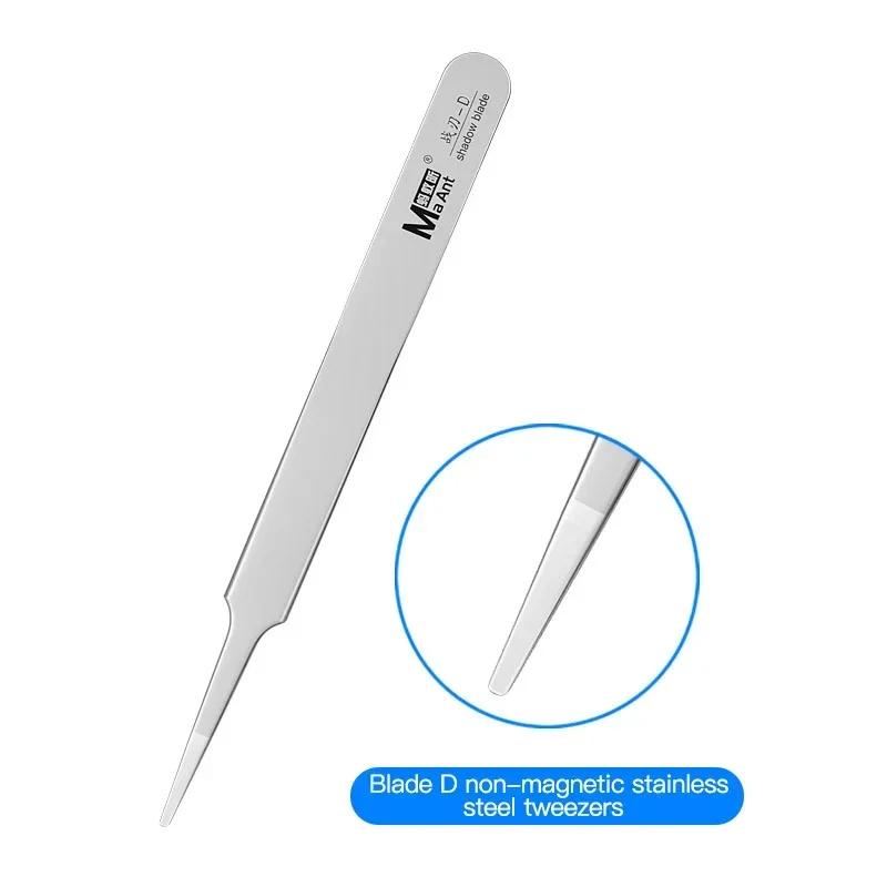 MaAnt Warglaive-A Precision Tweezers Insulated Stainless Steel Non-Magnetic Tweezers for Craft, Jewelry, Electronics, Lab, DIY