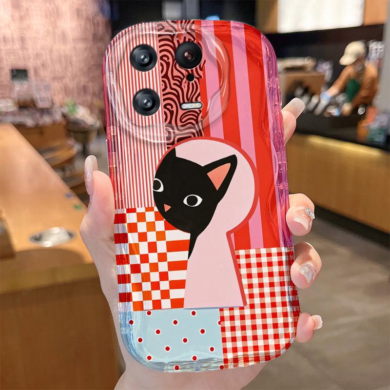 

Keyhole Black Cat Print Case for Xiaomi Mi 15 14T 13 Lite 12 Pro 12S 12X 11i 5G POCO X7 X6 X5 X4 GT X3 NFC F6 M6 Plus Soft Cover POCO M6 4G M6 Plus5G