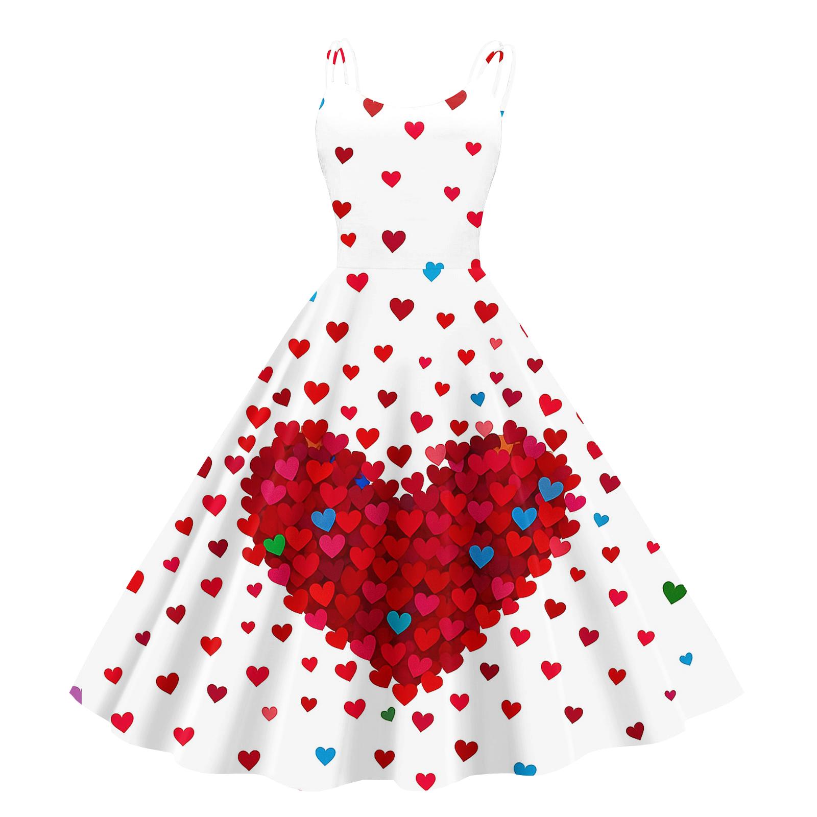 Women s Valentine s Day Floral Print Sexy Off-Shoulder Punk Retro Dress S белый