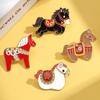 1Pc Horse Brooch New Year Gift Animal Clothing Accessories 2026 Zinc Alloy Cartoon Coforful Zodiac Emblem Sweater Pin