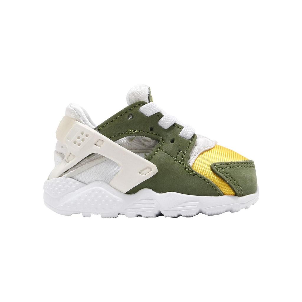 Stussy x Nike Air Huarache LE TD Dark Olive 2021 Sneakersy dla niemowląt Zielony Biały Varsity-Maize DH3323-300