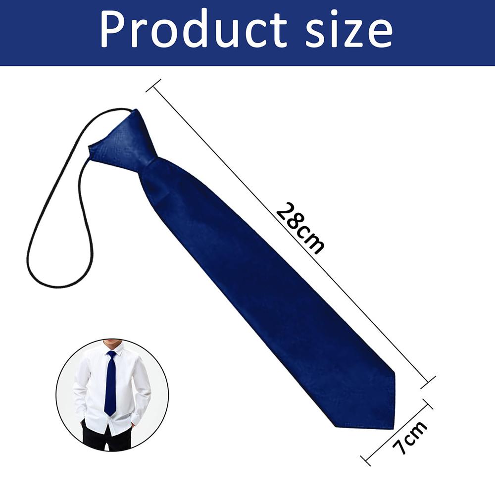 Solid Color Satin Kids Elastic Tie, Pre-tied Lazy Children Necktie, Uniform Accessory for Boys Girls School Daily Birthday Formal Occasion