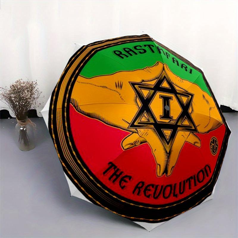 Rastafari Revolution: Der beste kompakte Faltschirm mit stabilem Eisengestell und 8-Speichen-Design, ideal für den ganzjährigen Gebrauch, großartig für Ho