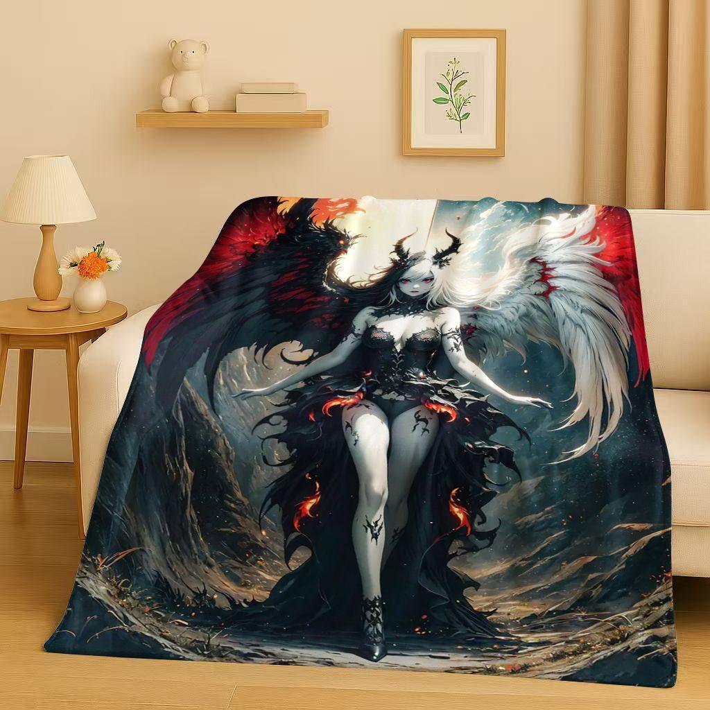 3D Gothic Dark Sexy Girls Cartoon Anime Characters Flannel Blanket,Soft Plush Throw for Home Bedroom Bed Sofa Cover Trave Gift