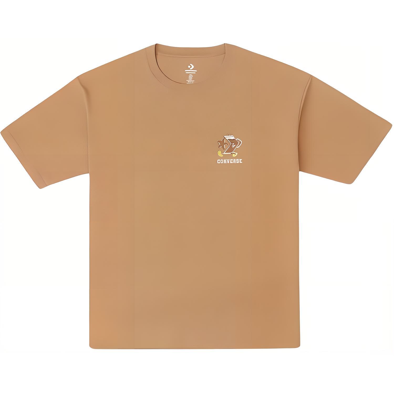 Converse T Shirts Men s Brown Crew Neck Moderate Straight Fit 10027948-A02 L