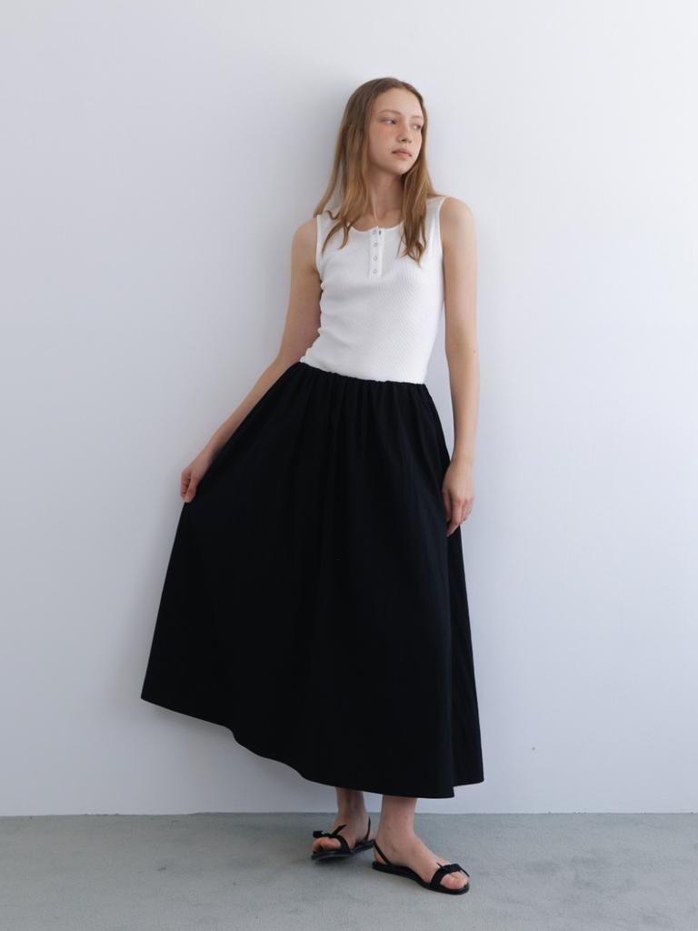 Out Maxi Full Skirt Black
