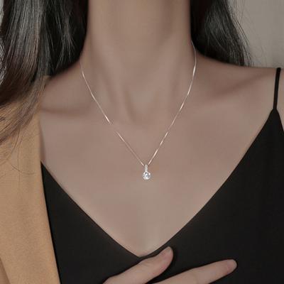Women Necklace Shiny Exquisite Simple Rhinestone Water Drop Shape Choker Necklace Jewelry